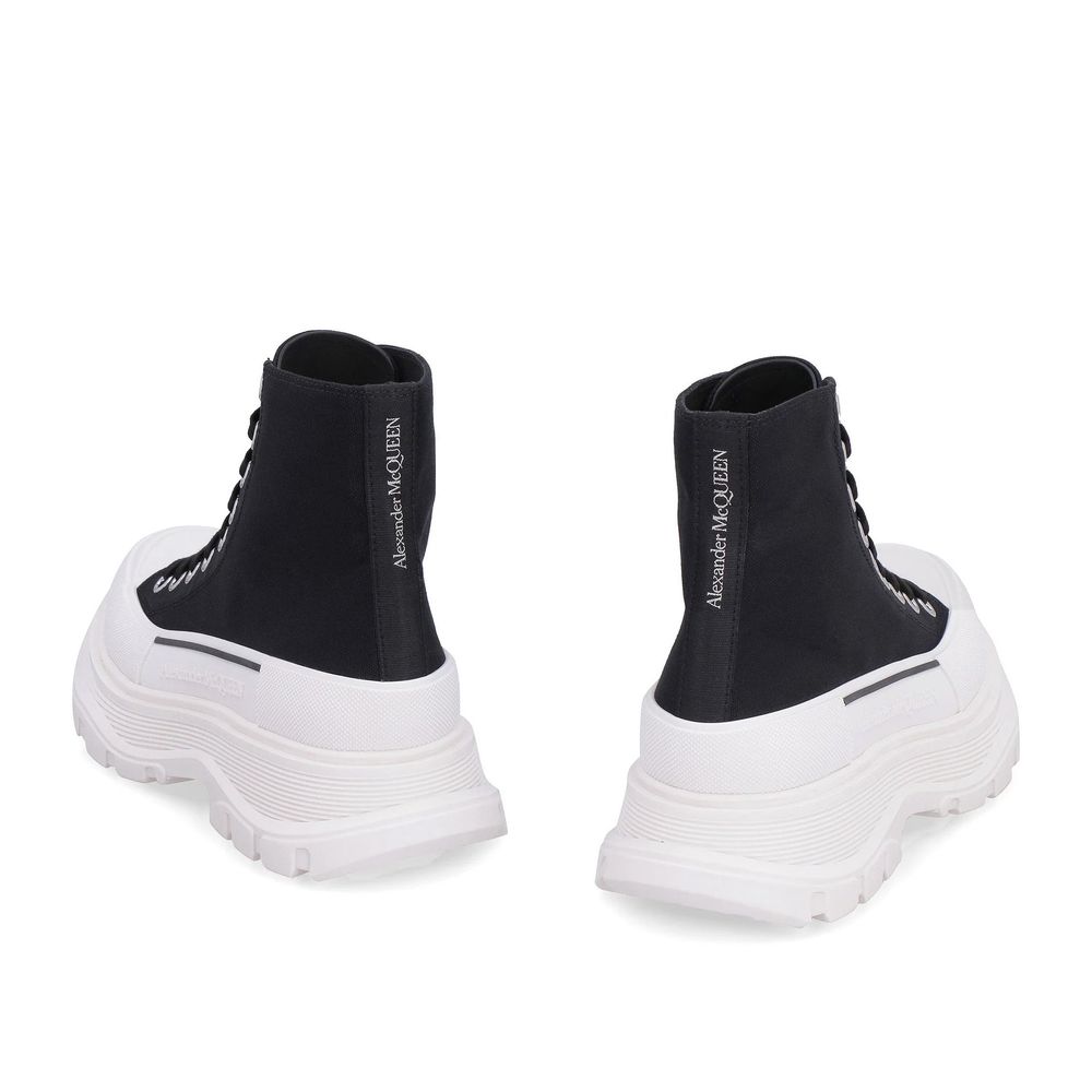Alexander McQueen Black Canvas High Top Sneakers