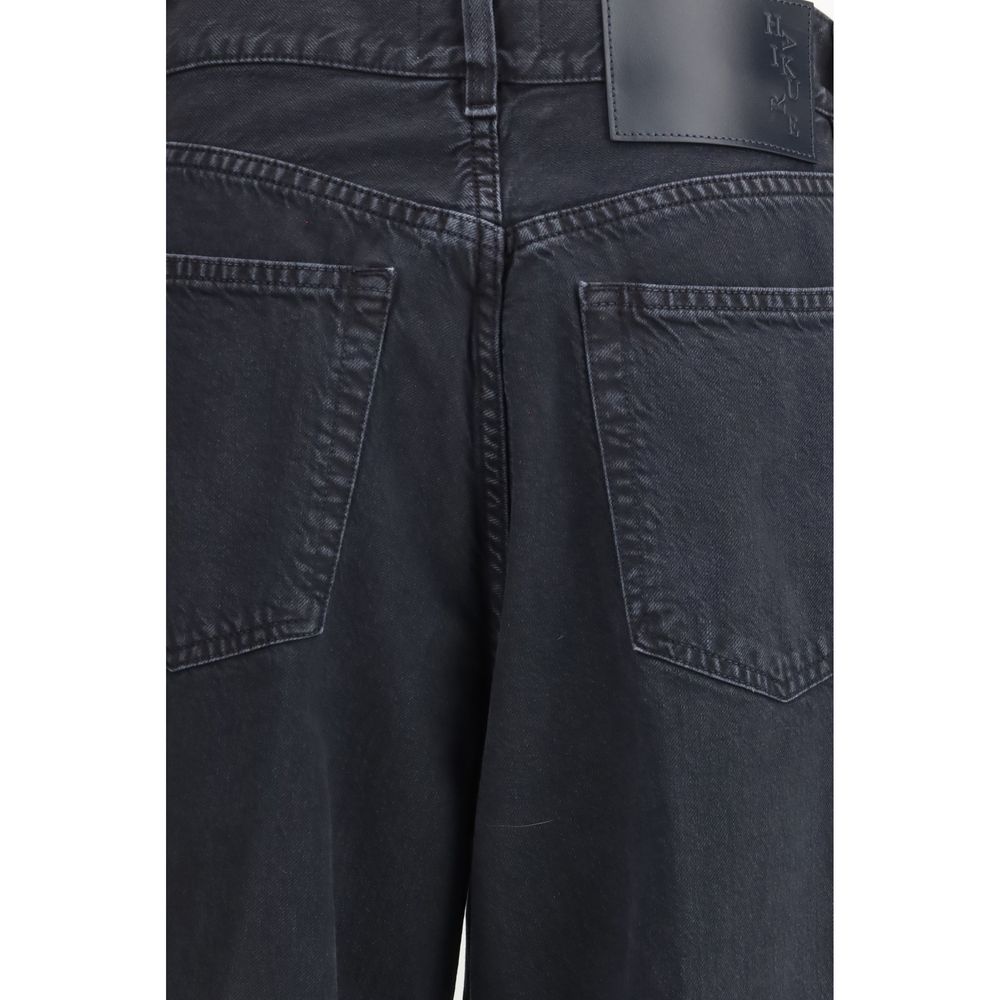 Haikure Black Cotton Straight-Leg Jeans