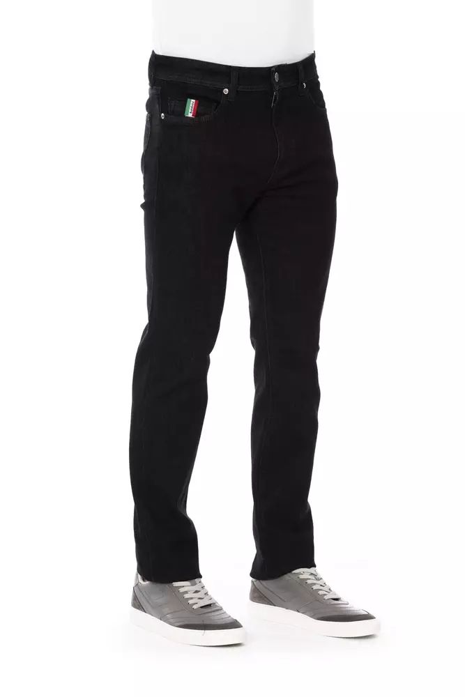 Baldinini Trend Black Cotton Straight-Leg Jeans