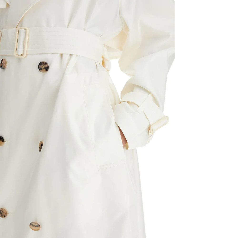 Burberry White Silk Coat
