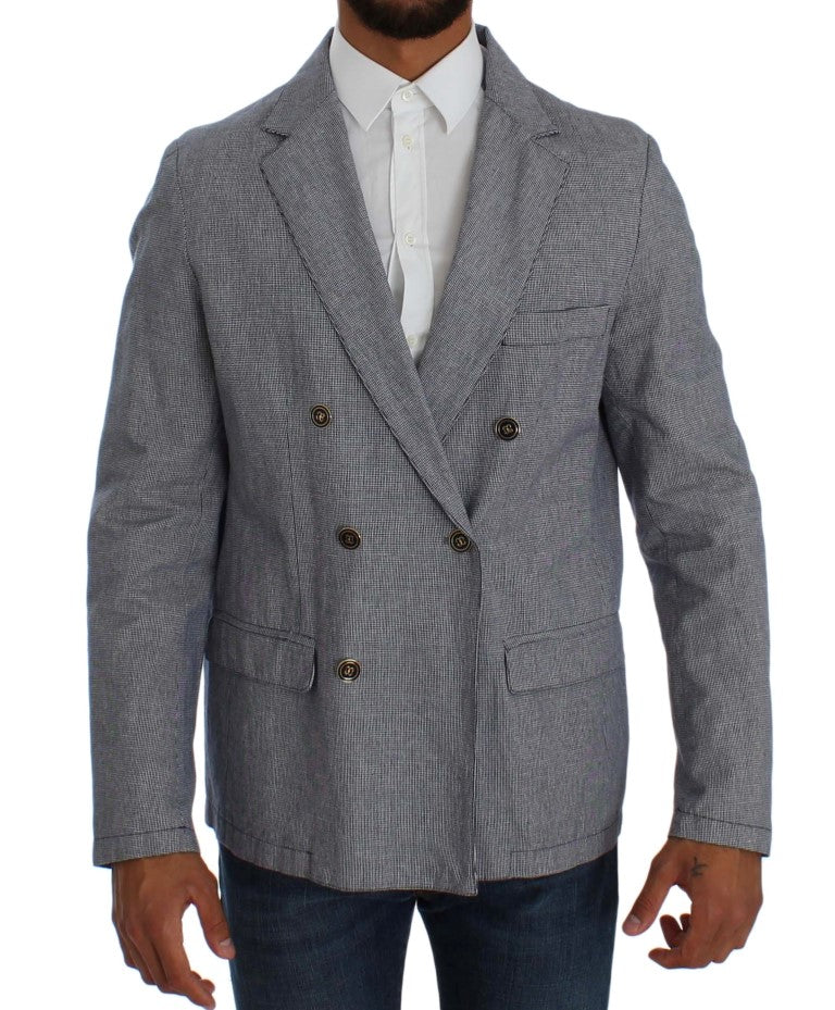 Master Coat Blue Double Breasted Regular Fit Blazer