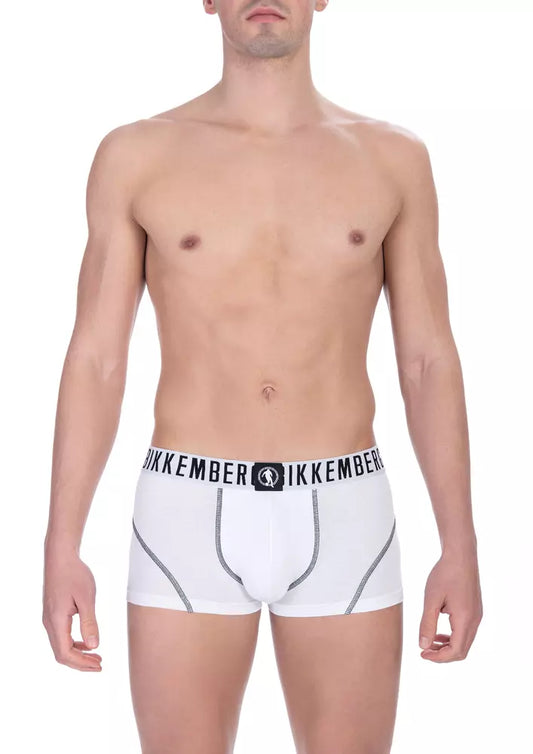 Bikkembergs White Cotton Men's Trunk Pack