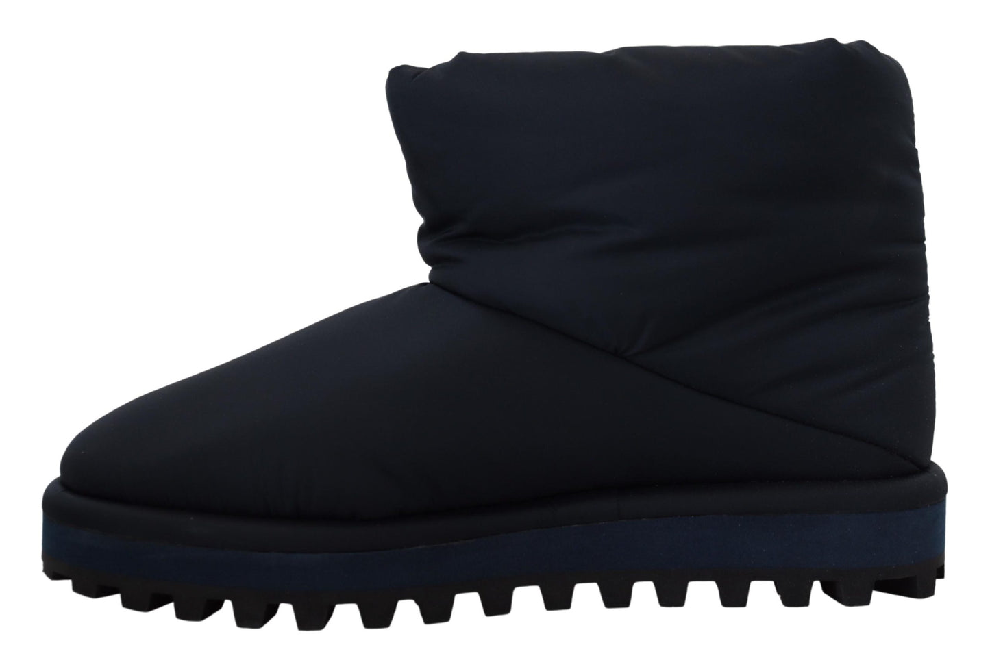 Dolce & Gabbana Blue Nylon Boots Padded Mid Calf Shoes
