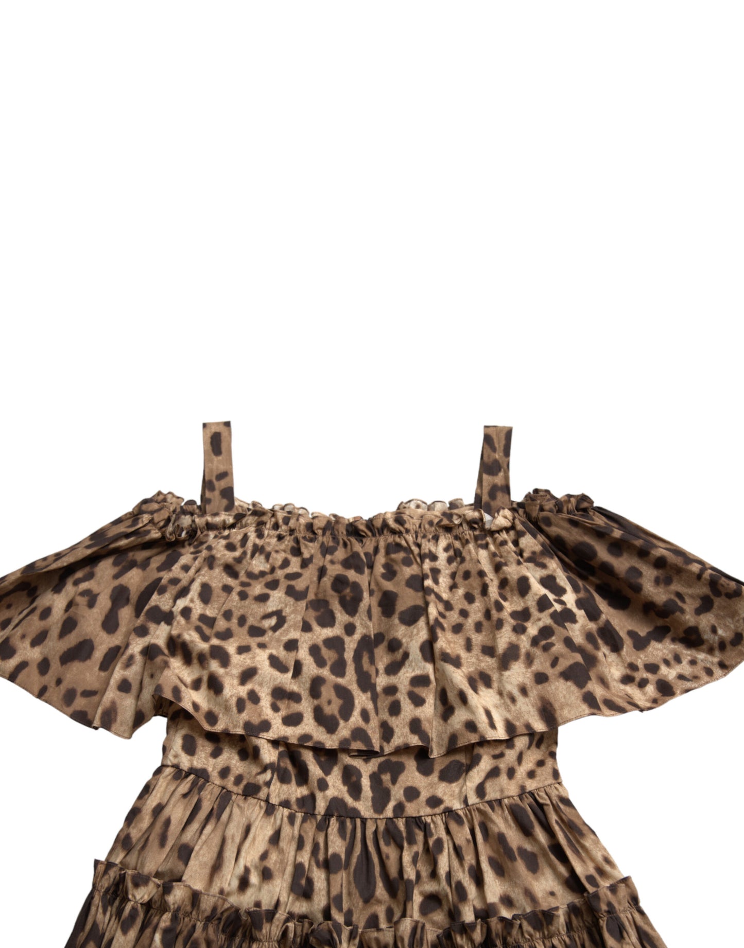 Dolce & Gabbana Brown Leopard Print Sleeveless A-line Dress