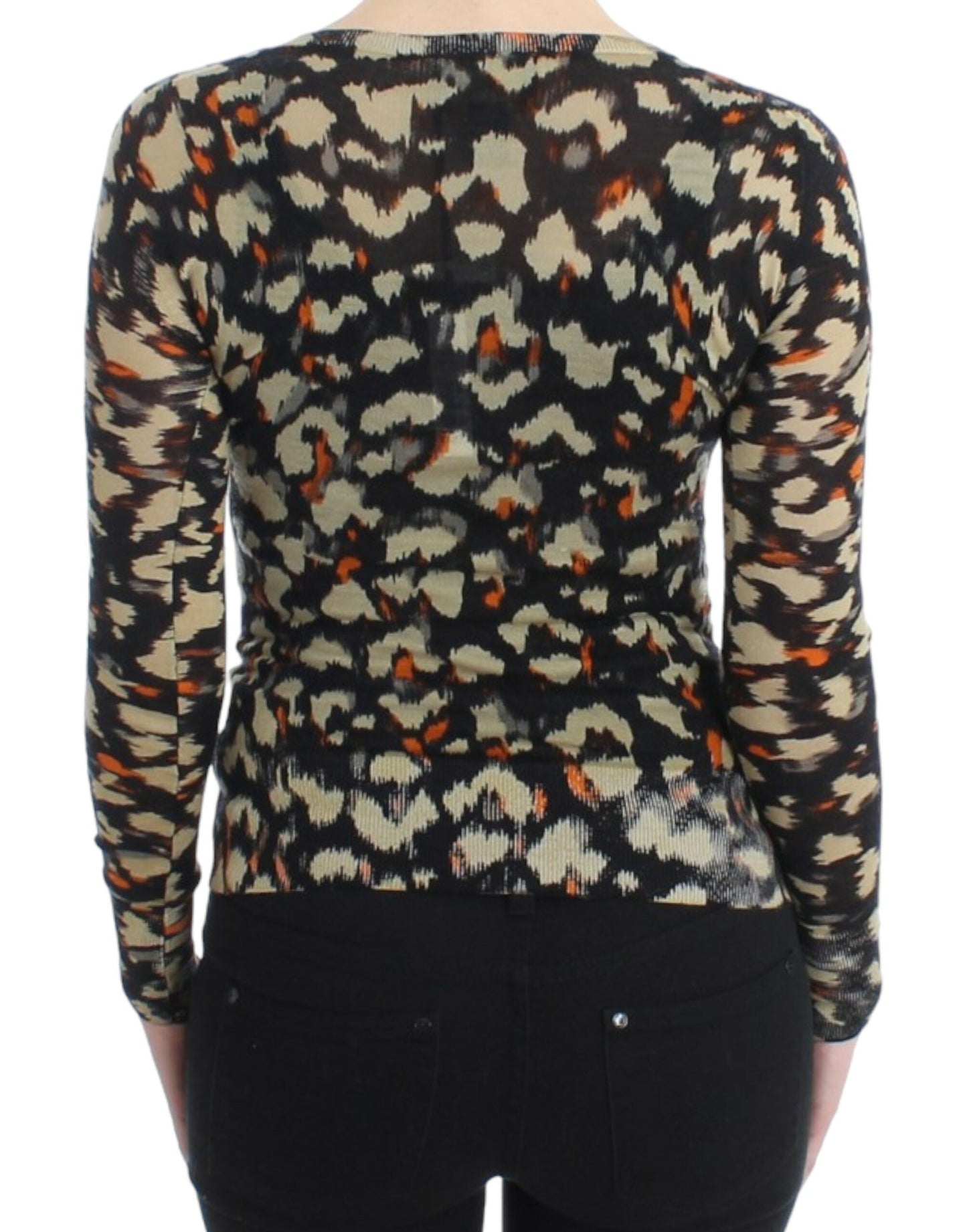 Cavalli Multicolor v-neck wool jumper