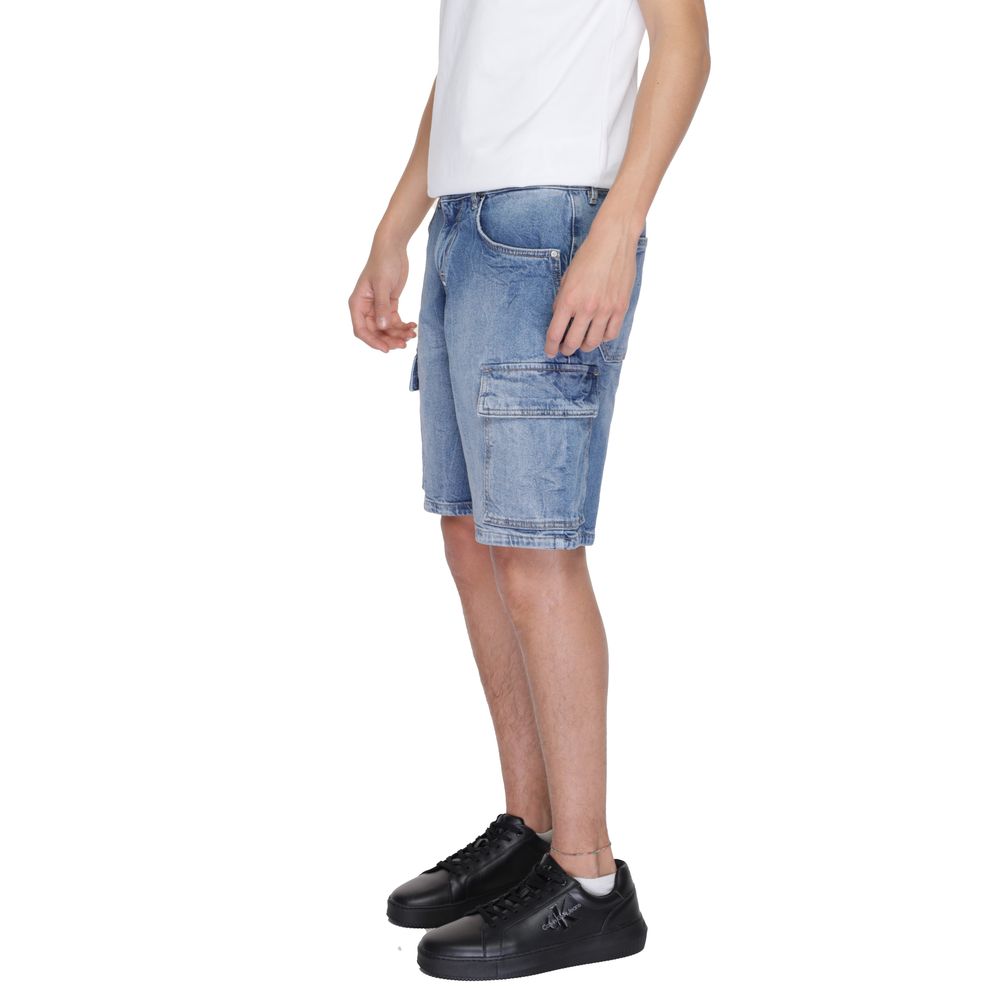 Antony Morato Blue Cotton Bermuda Shorts
