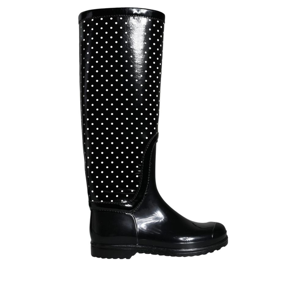 Dolce & Gabbana Black Rubber Rain Boots