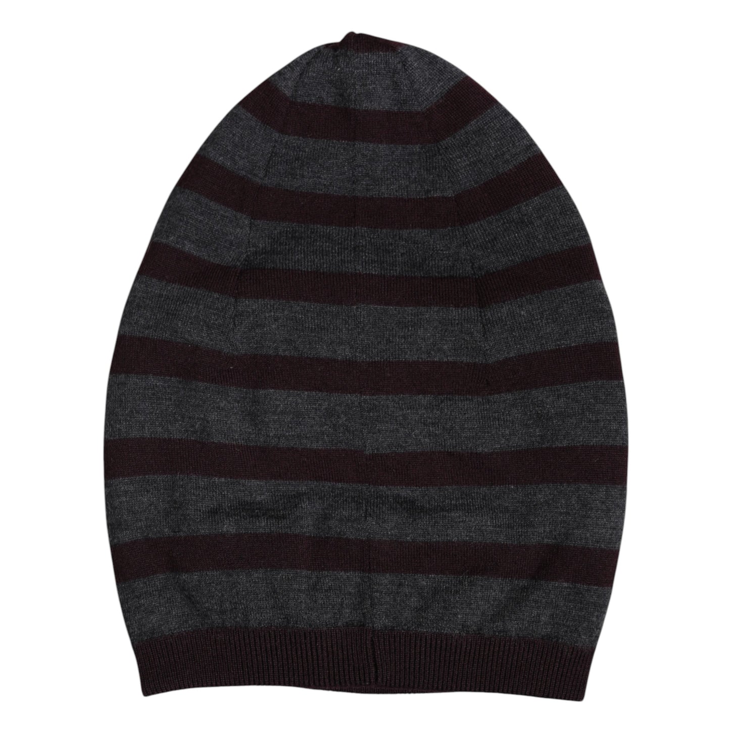 Dolce & Gabbana Gray Striped Wool Knitted Winter Beanie Hat