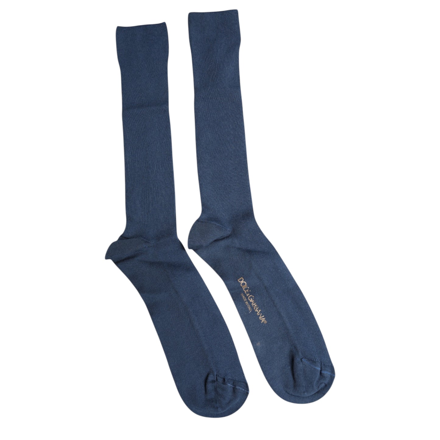Dolce & Gabbana Blue Cotton DG Logo Over The Calf Socks