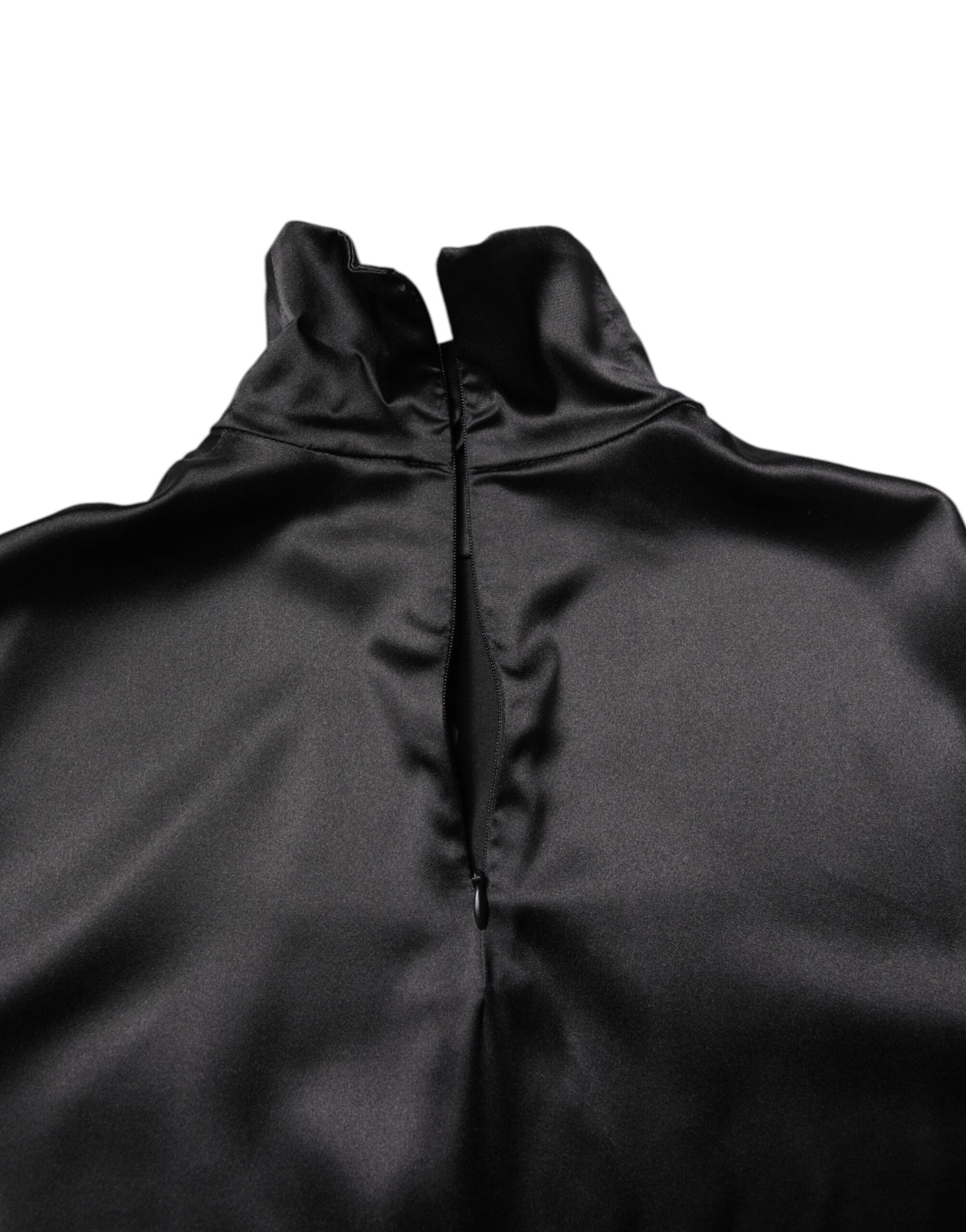 Dolce & Gabbana Black Silk Turtleneck Men Pullover Sweater