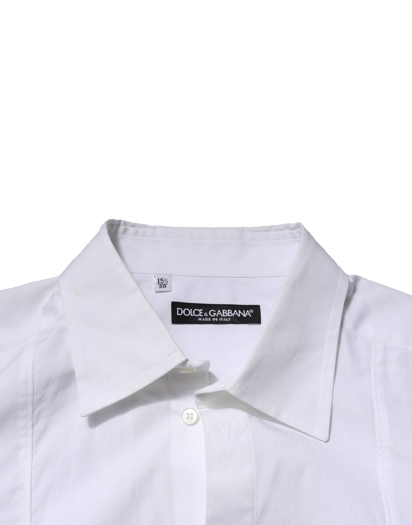 Dolce & Gabbana White Poplin Cotton Formal Men Dress Shirt