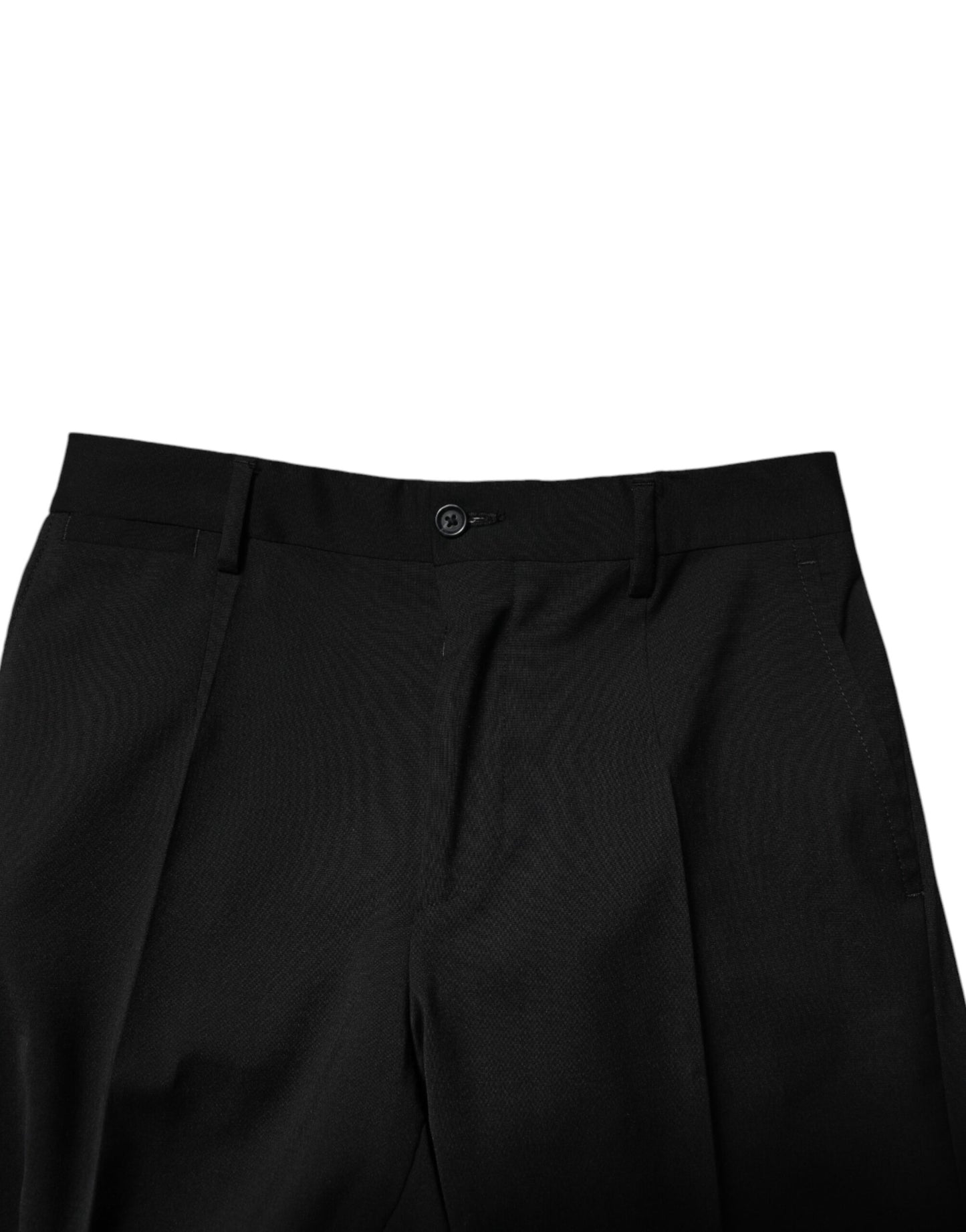 Dolce & Gabbana Black Wool Formal Men Cropped Pants