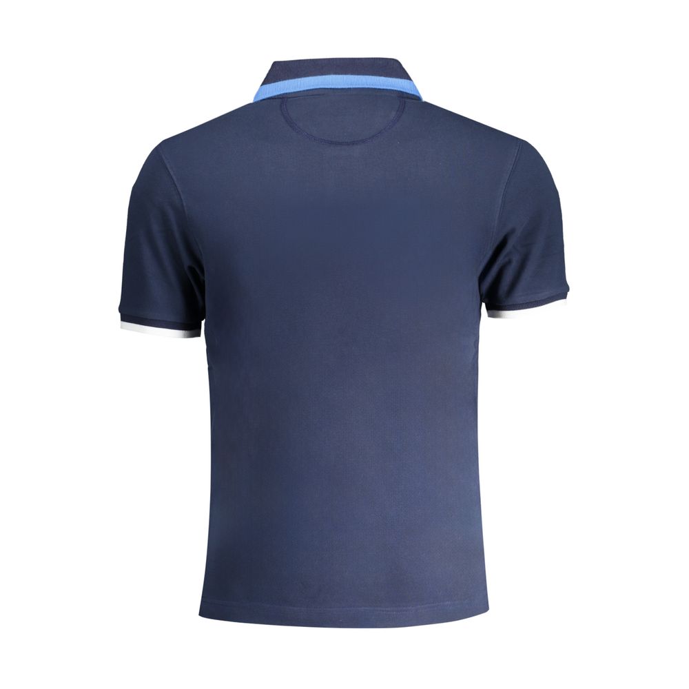 La Martina Blue Cotton Men Polo Shirt