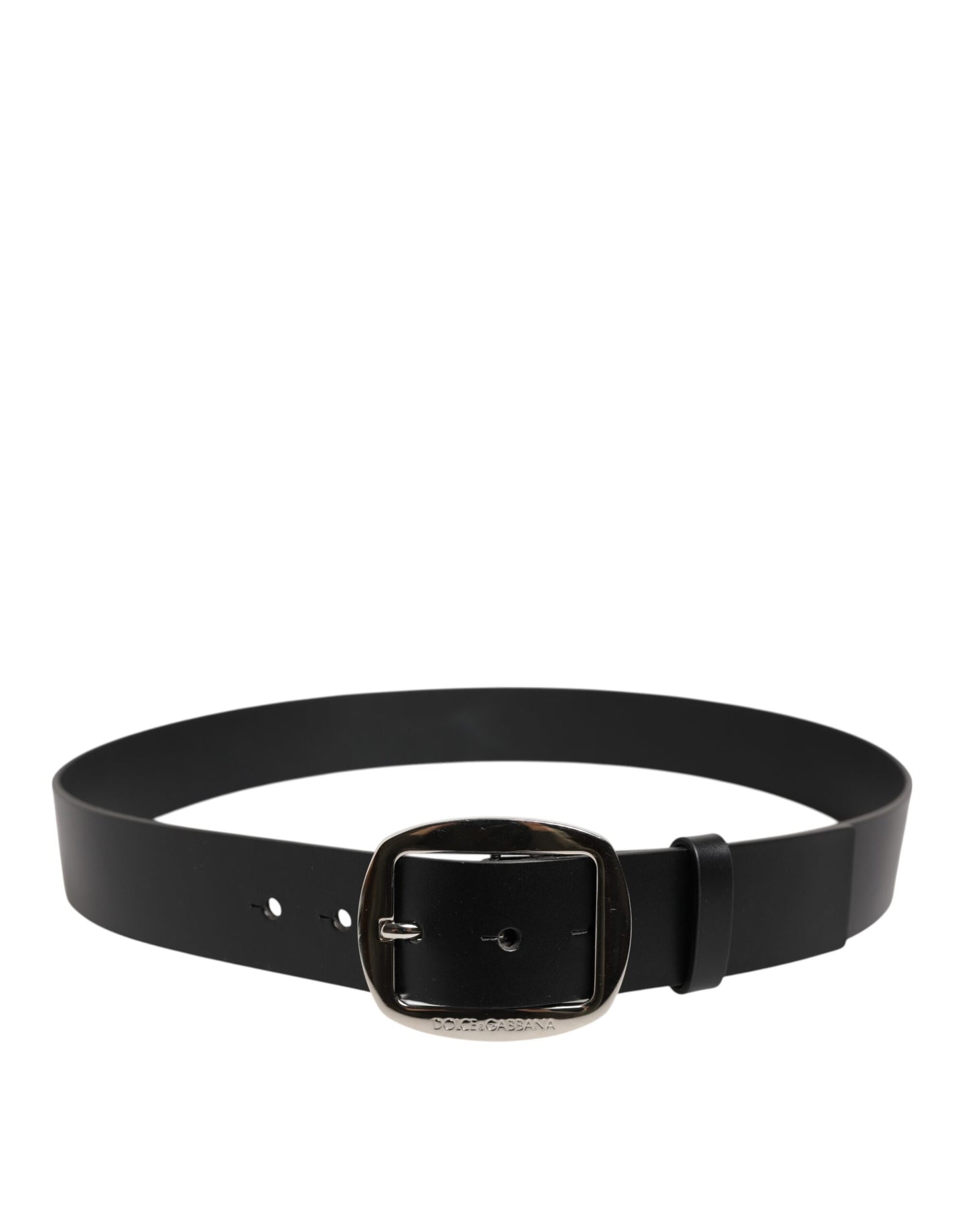Dolce & Gabbana Black Leather Classic Metal Buckle Belt