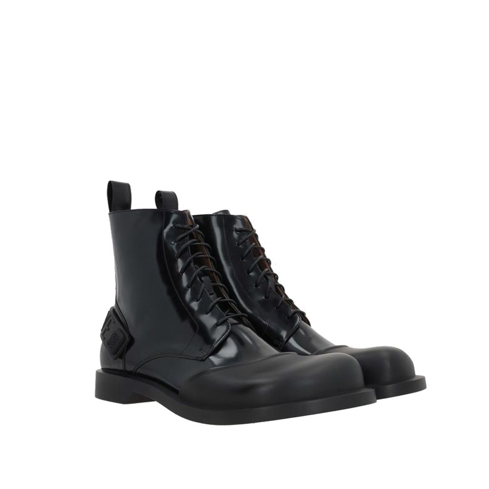 Loewe Black Calfskin Lace-Up Boots