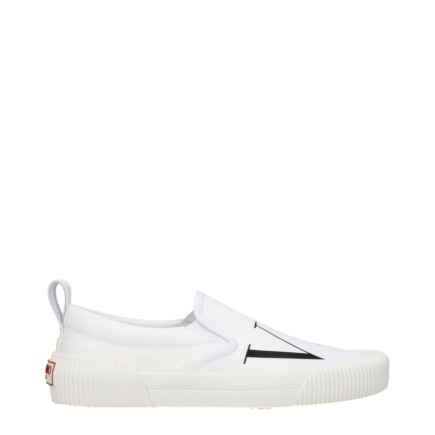 Valentino Garavani White Fabric Slip-On Loafers