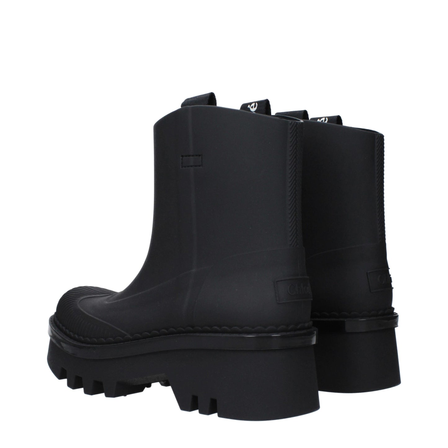 Chloé Black Cotton Ankle Boots