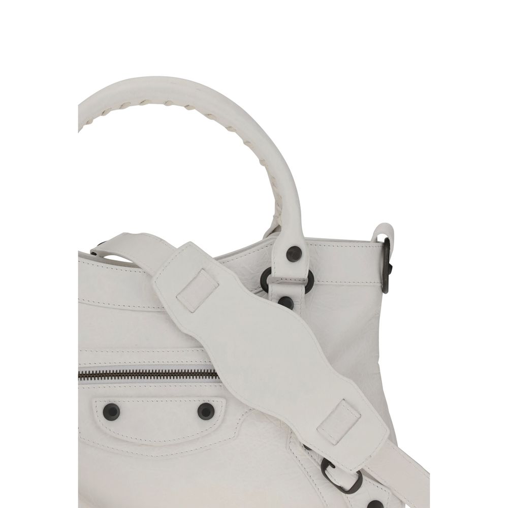 Balenciaga White Calf Leather Bos Taurus Handbag