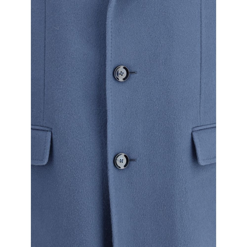 Brioni Light Blue Wool Coat