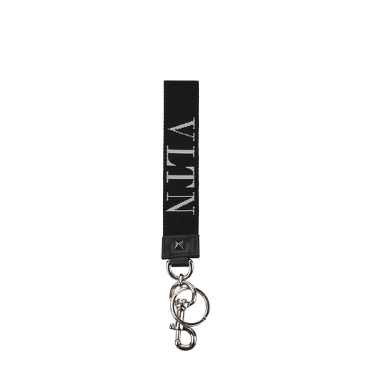 Valentino Garavani Black Fabric Keychain