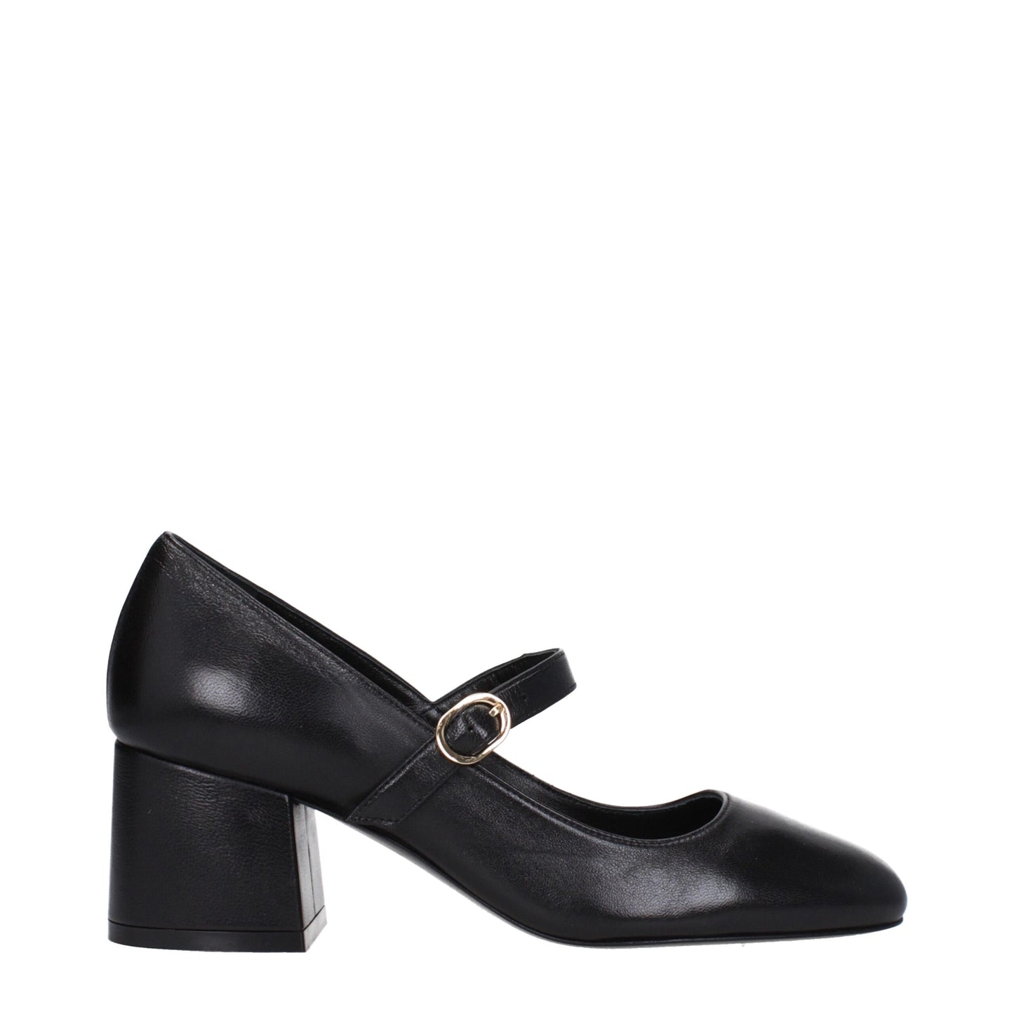 Stuart Weitzman Black Leather Mid Heel Pumps