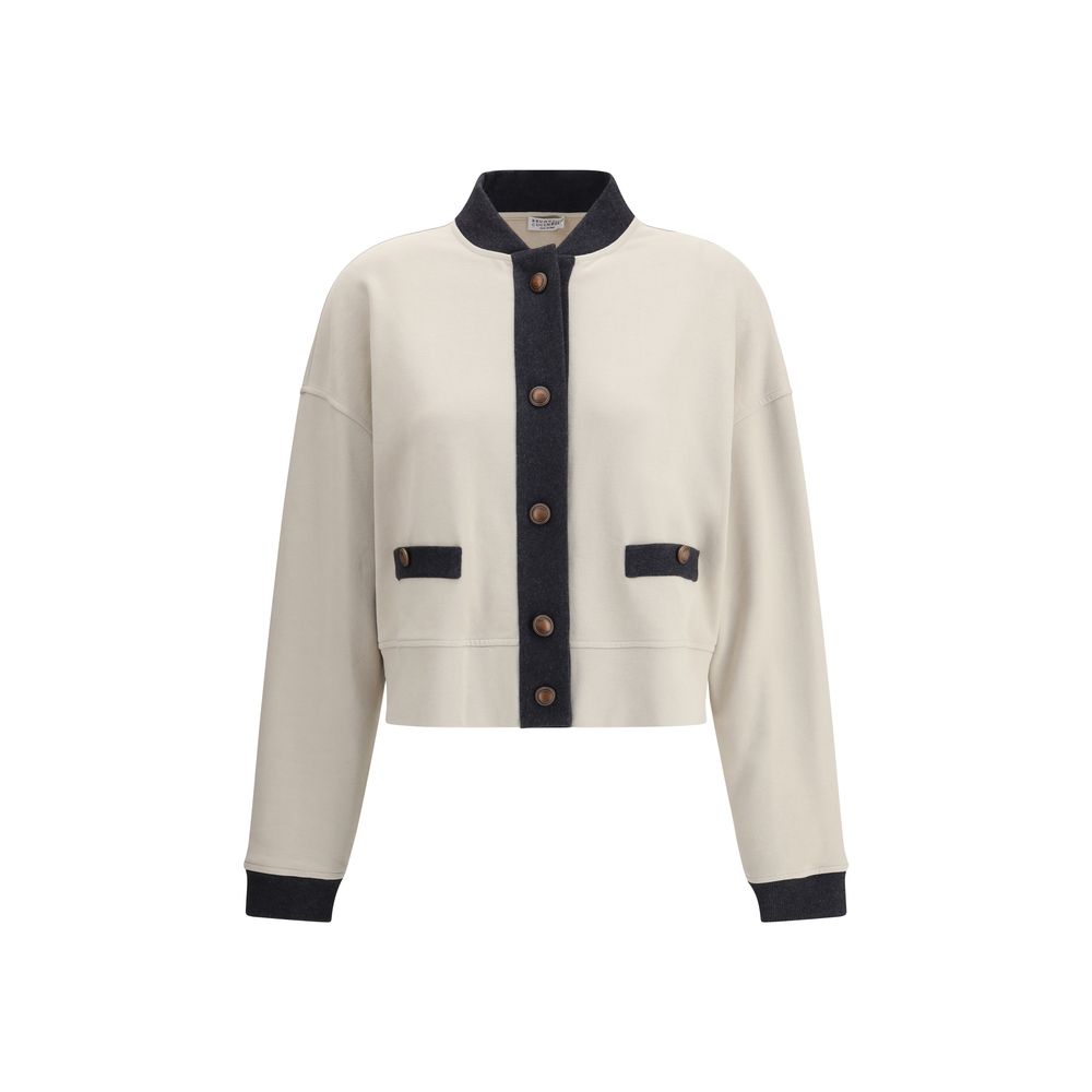 Brunello Cucinelli Gray Cotton Cardigan
