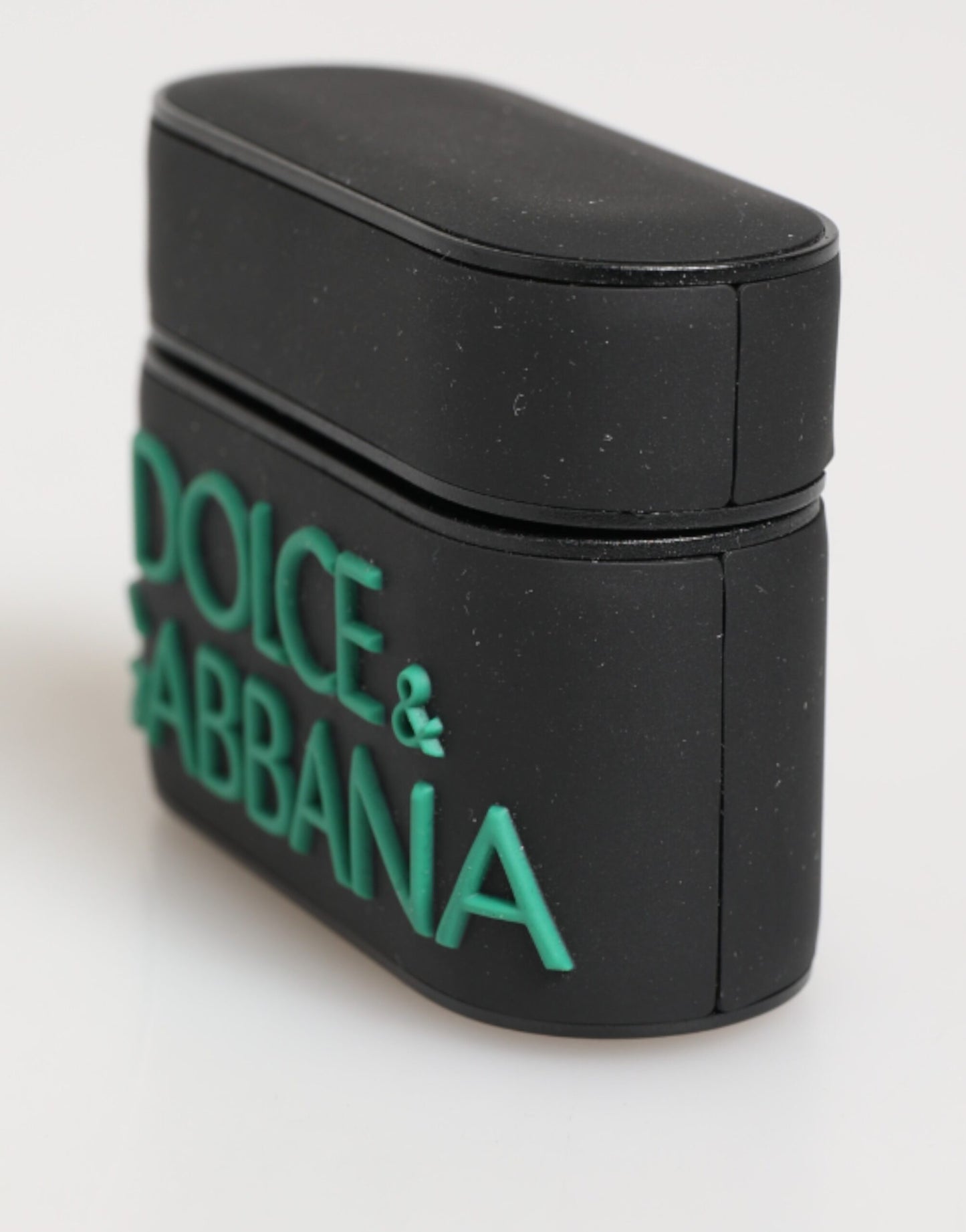 Dolce & Gabbana Black Mint Rubber Logo Embossed Accessory Airpods Case