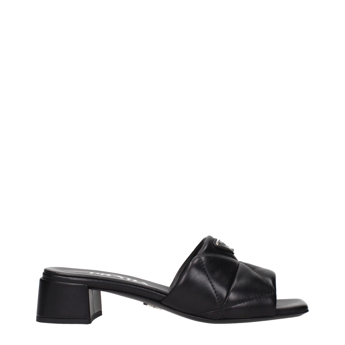 Prada Black Leather Flat Sandals