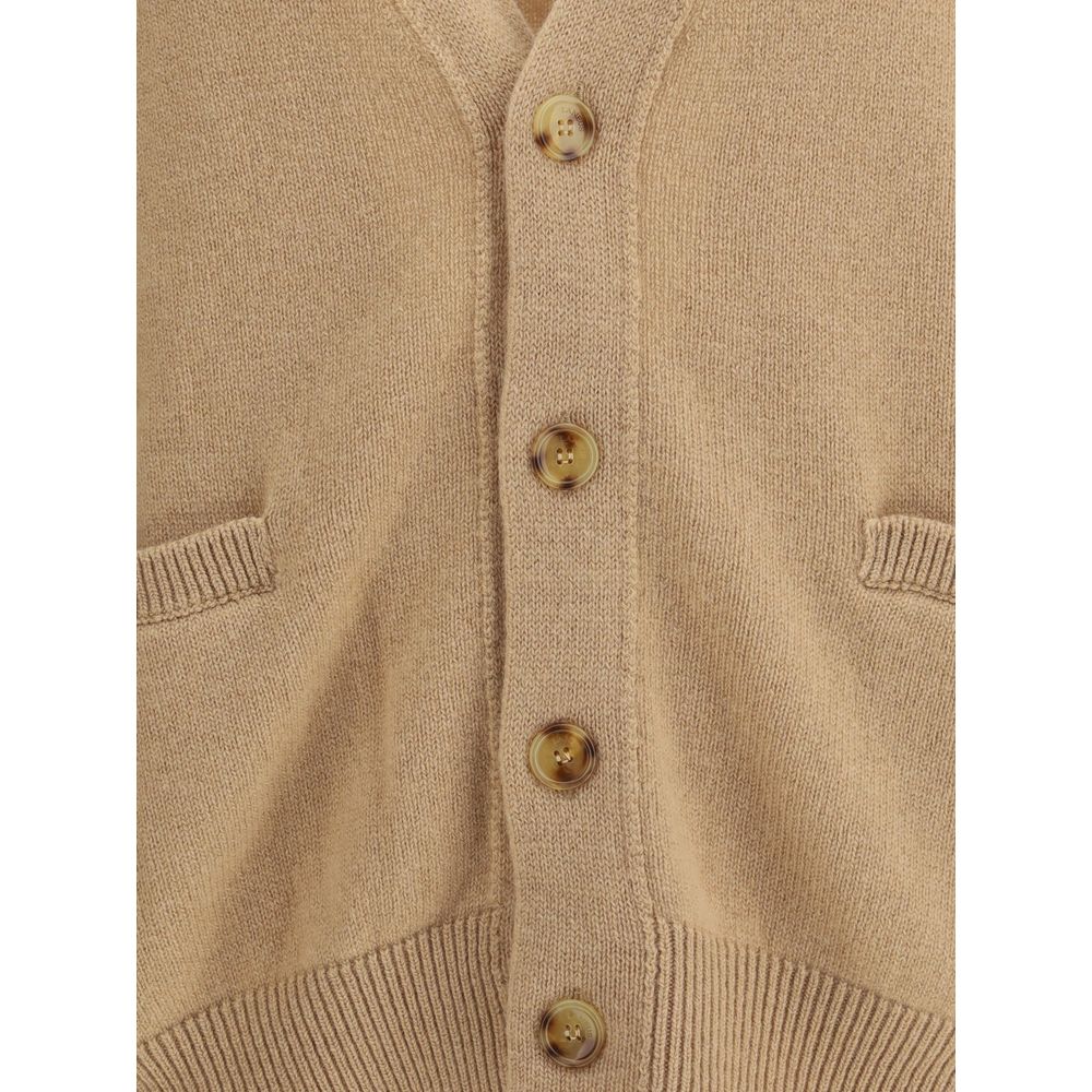 Laneus Beige Merino Wool Cardigan