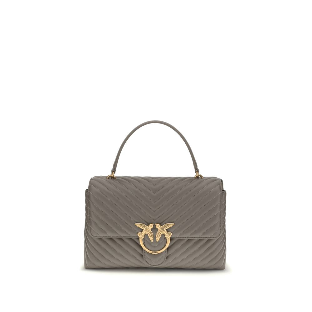 PINKO Gray Calf Leather Bos Taurus Handbag