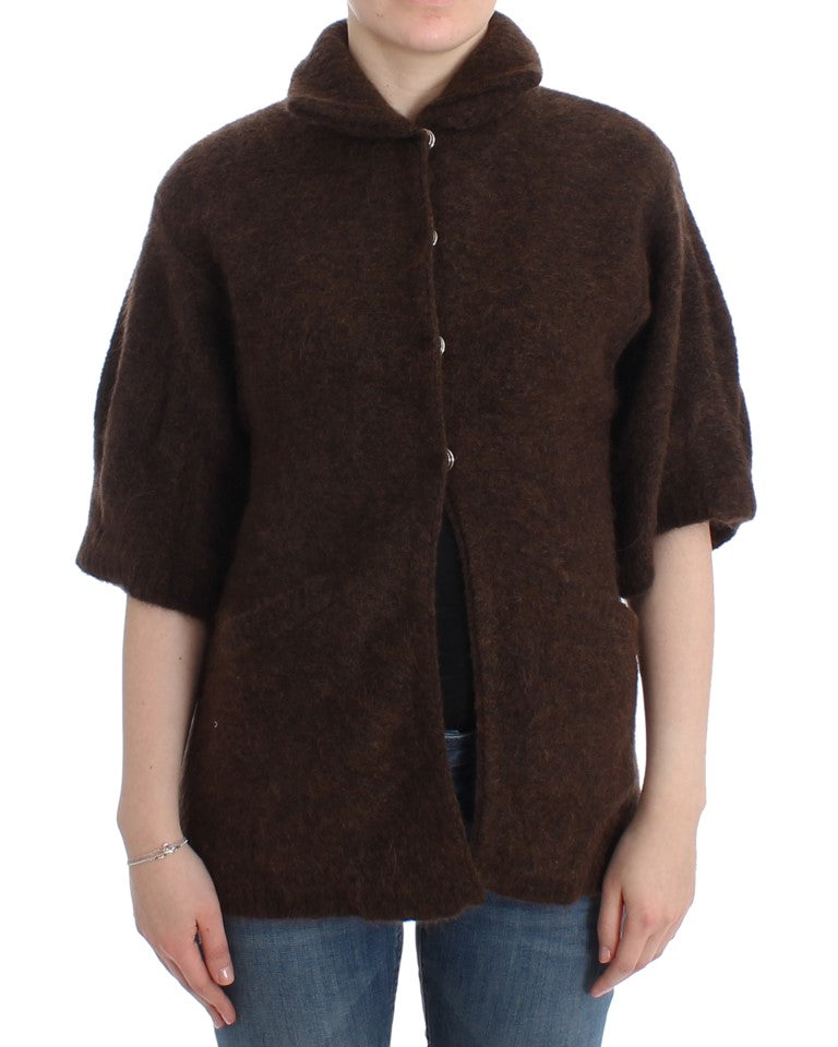 Cavalli Brown mohair knitted cardigan