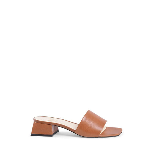 19V69 Italia Brown Leather Flat Sandals