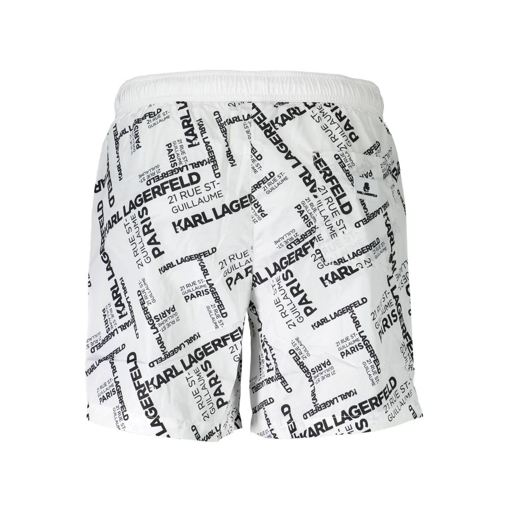 Karl Lagerfeld White Polyester Men's Swim Boxer