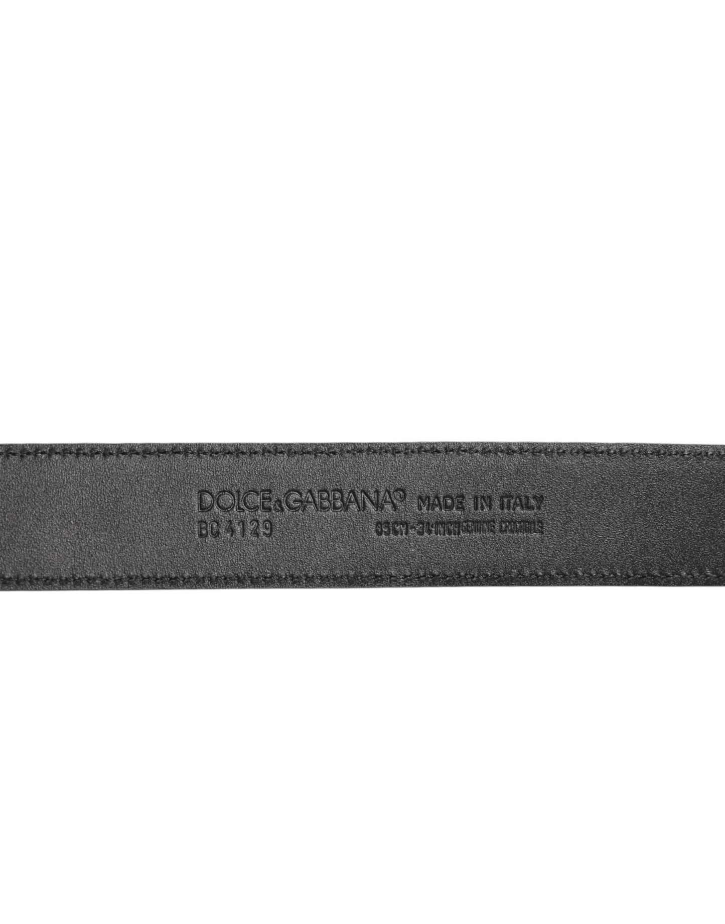 Dolce & Gabbana Black Exotic Leather Metal Logo Buckle Belt