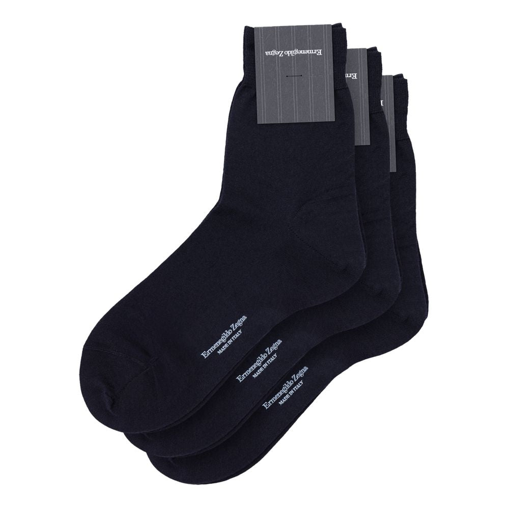 ZEGNA Navy Blue Wool Socks