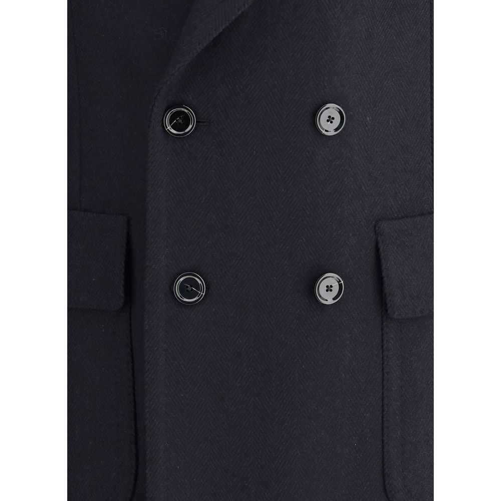 Lardini Blue Wool Coat