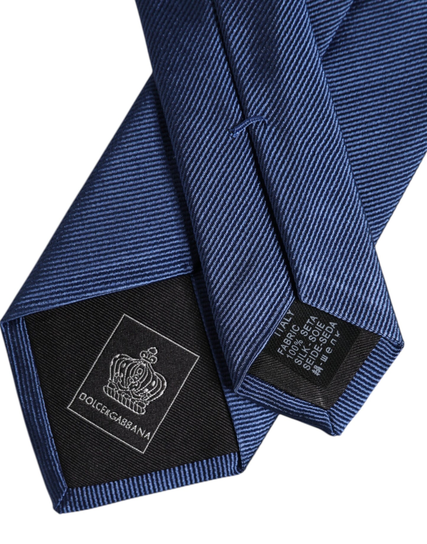 Dolce & Gabbana Men Blue Solid Silk Adjustable Necktie Accessory Tie