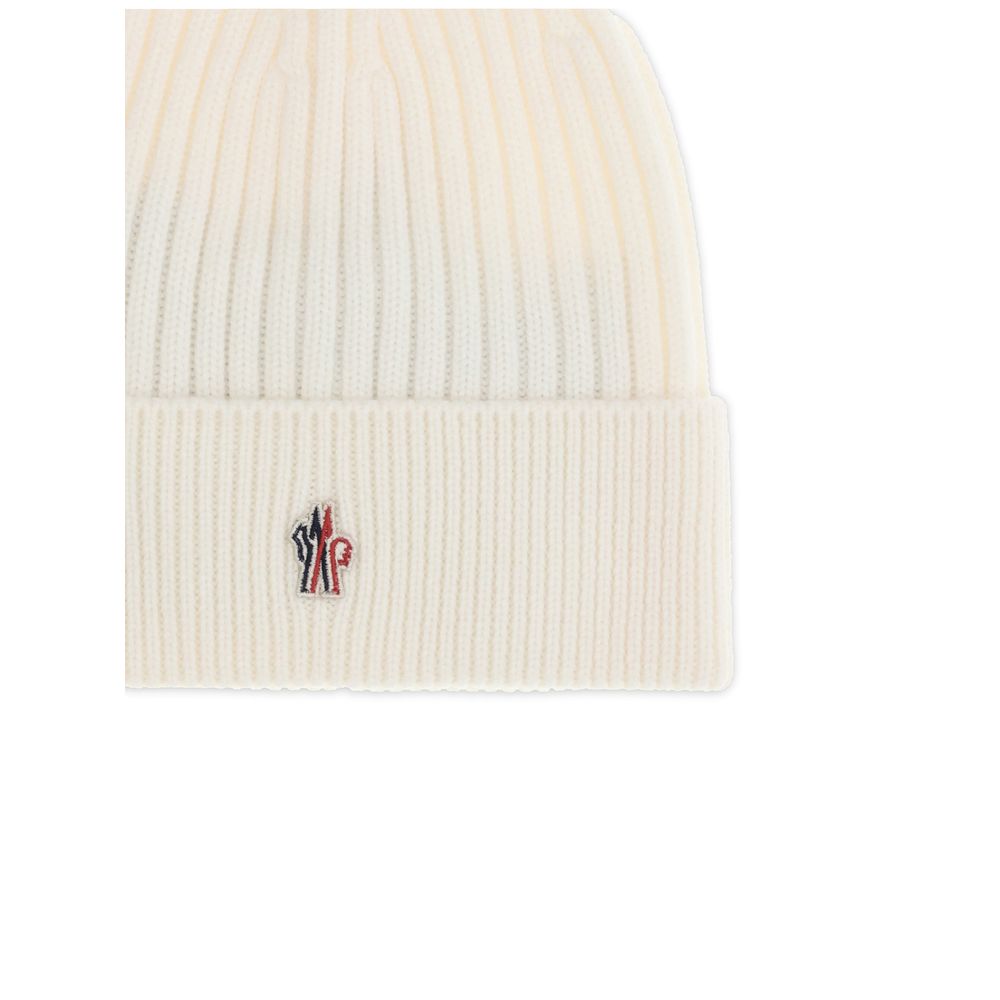 Moncler Grenoble Cream Fleece Wool Beanie