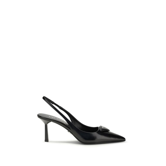 Prada Black Leather High Heel Pumps