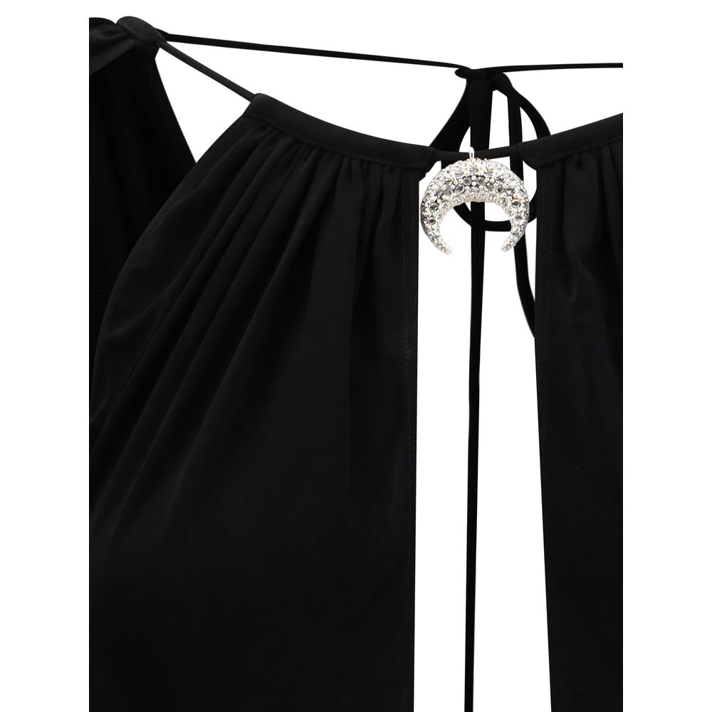 Marine Serre Black Viscose Top