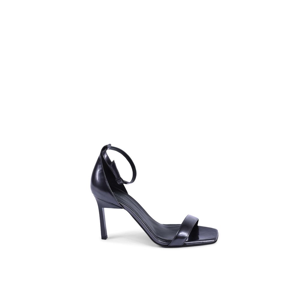 Calvin Klein Black Leather Stiletto Heel Sandals