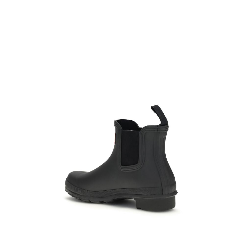 Hunter Black Rubber Ankle Boots