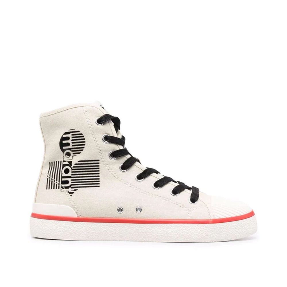 Isabel Marant Beige Canvas High Top Sneakers