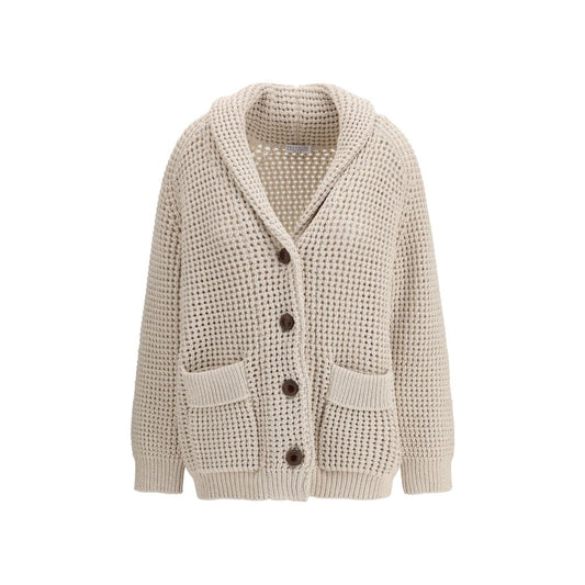 Brunello Cucinelli Cream Cotton Cardigan