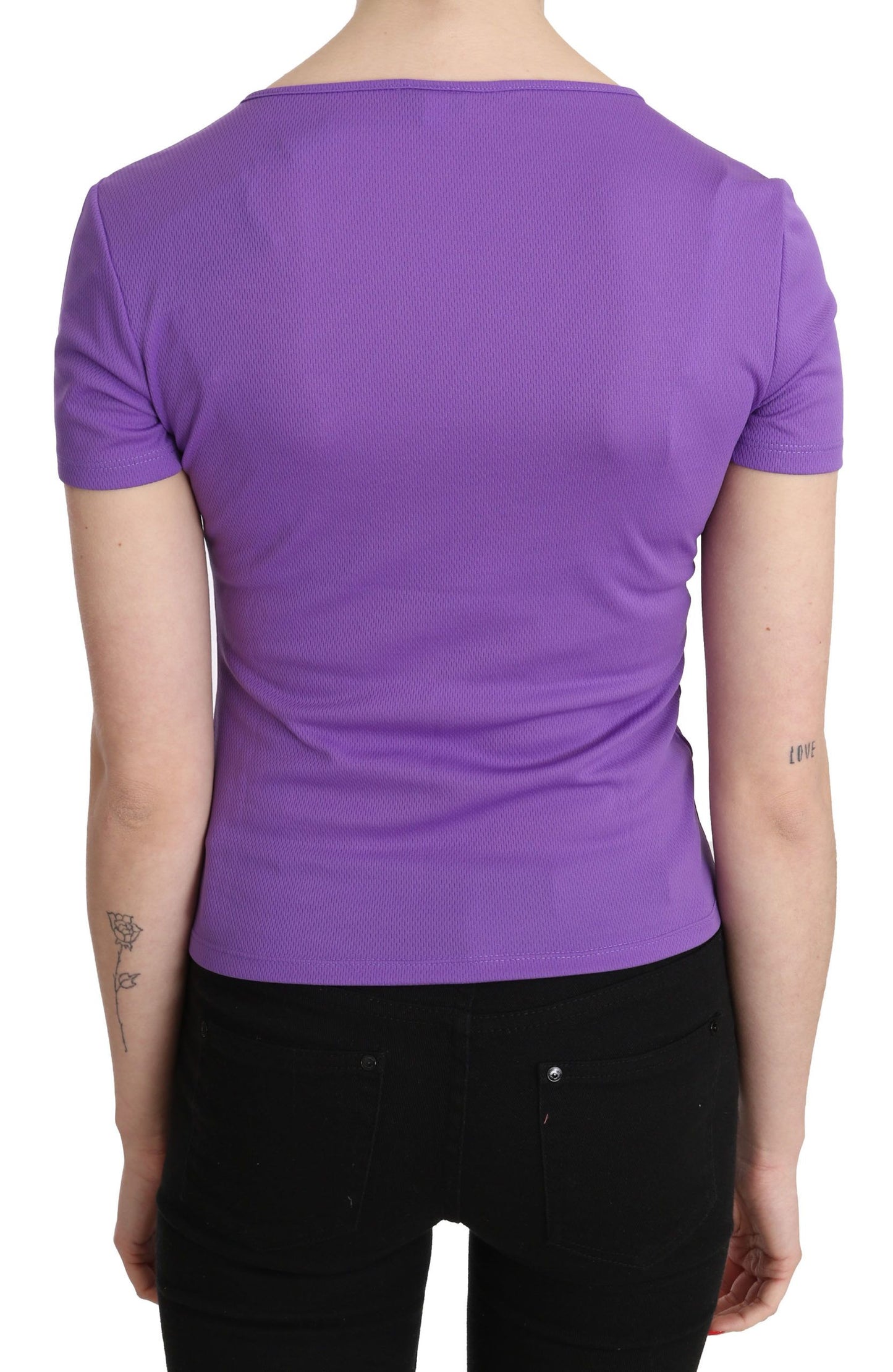 GF Ferre Purple 100% Polyester Short Sleeve Top  Blouse