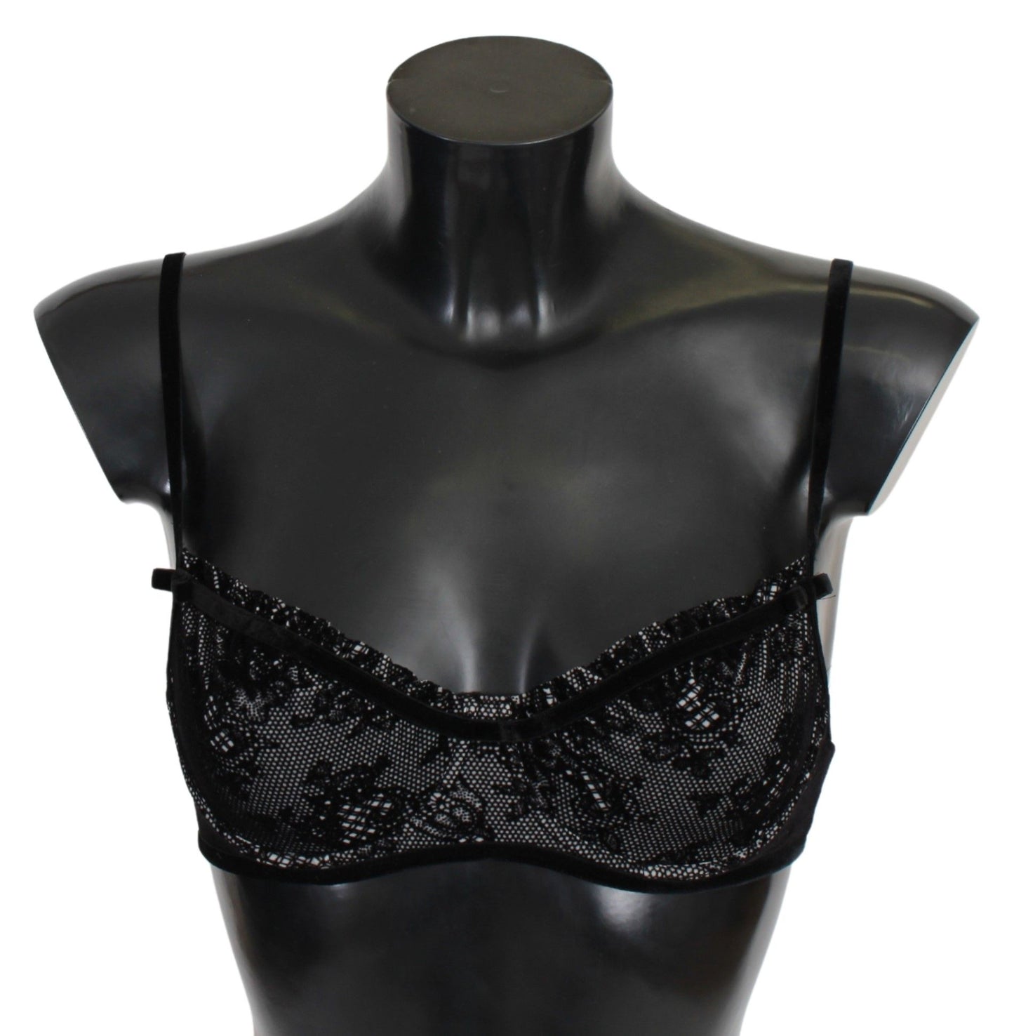 Ermanno Scervino Black Mesh Balconcino Bra Nylon  Underwear