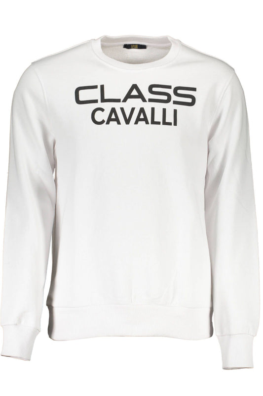Cavalli Class White Cotton Men Sweater