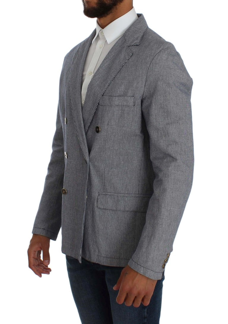 Master Coat Blue Double Breasted Regular Fit Blazer