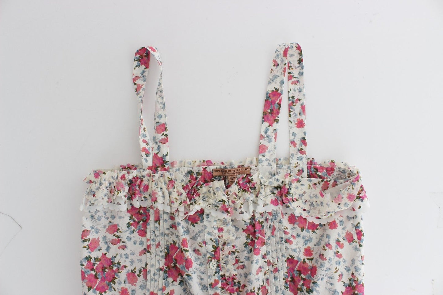 Ermanno Scervino Beachwear Pink Floral Beach Mini Dress Short