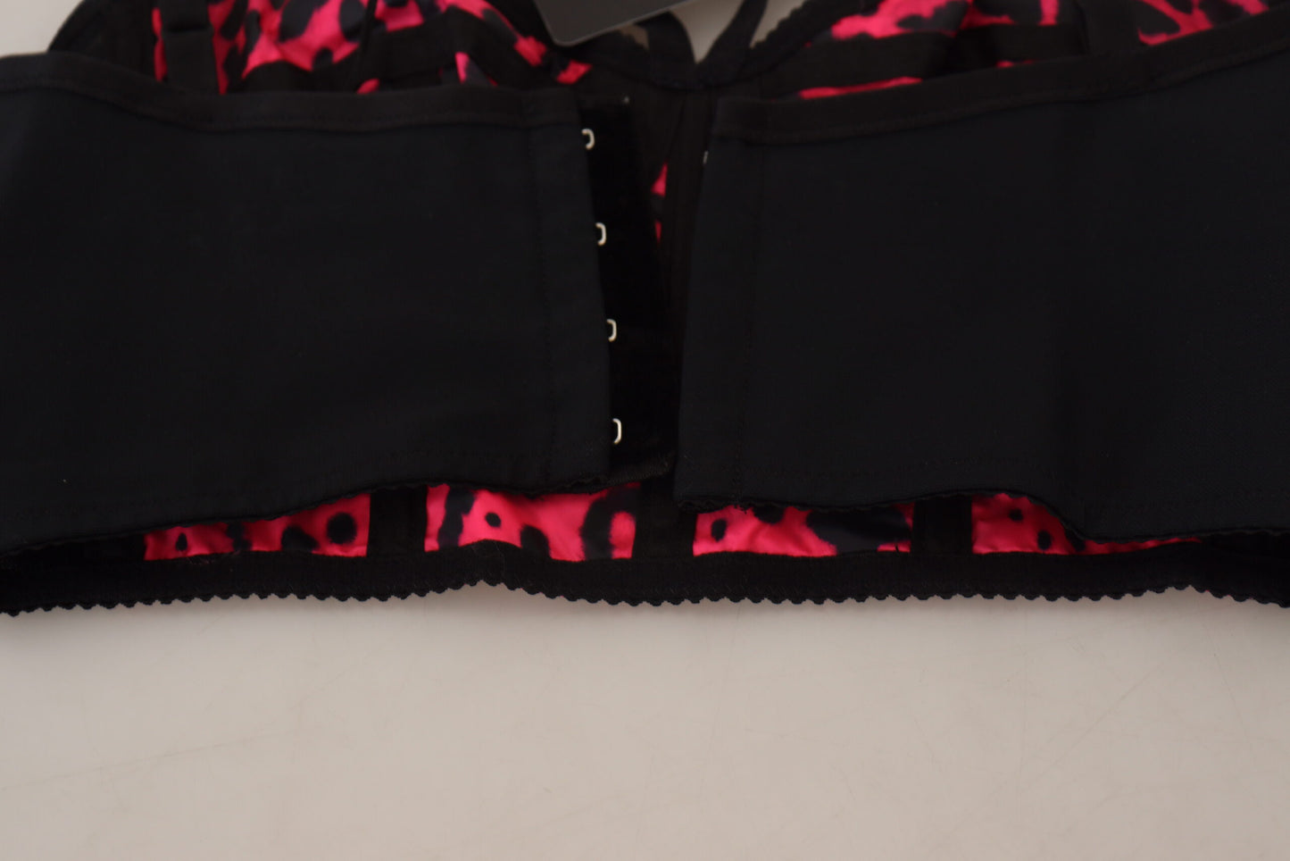 Dolce & Gabbana Pink Leopard Print Cropped Bustier Corset Top